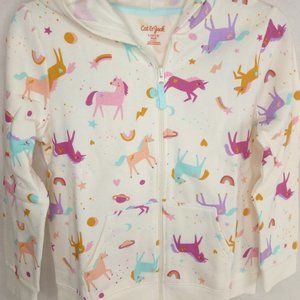 CREAM UNICORN ZIP UP SWEATSHIRT, NWT